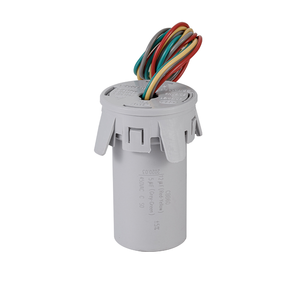 CBB60 12+5uF ডাবল ব্যারেল ক্যাপাসিটর 450V 4 ক্ল মাউন্টিং স্লিভ মাউন্টিং ক্যালিবার 50