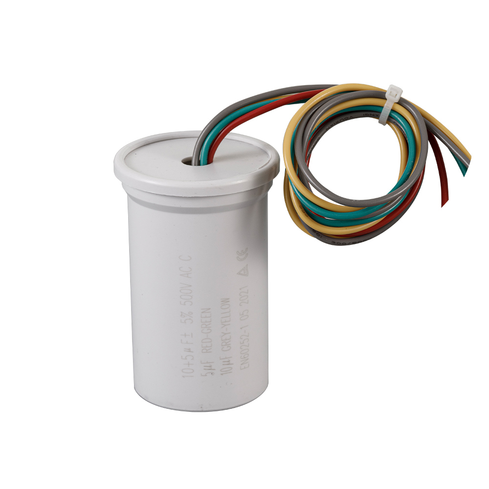 CBB60 10+5uf 500v S0c হোয়াইট ফ্লেম-রিটার্ড্যান্ট V0 শেল ইনস্টলেশন 1 ব্যাস 50