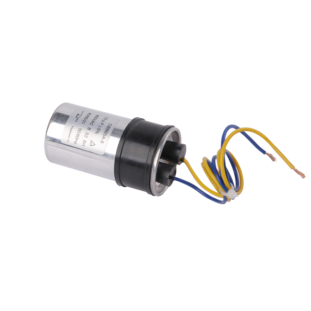 Cbb65 13uf 450v S2 B বিস্ফোরণ-প্রুফ রাবার স্লিভ লিড সহ ইন্ডাকট্যান্স সহ